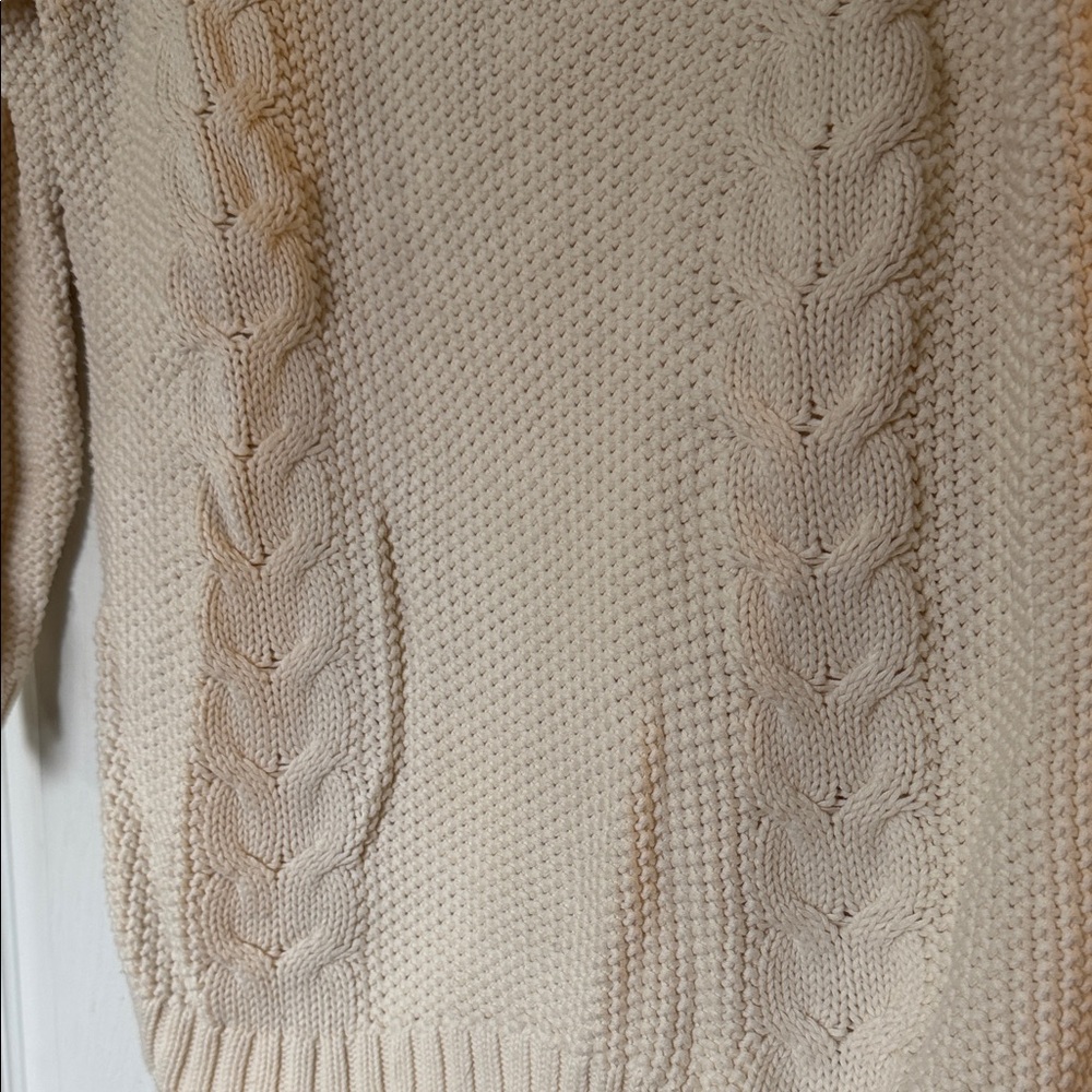 Cynthia Rowley Cream Cable Knit Sweater - Picture 2 of 5